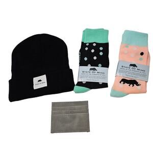 State of Mind Beanie, Socks, and Vegan Leather Wallet Gift Set